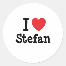 J'aime la coutume de coeur de Stefan personnalisée Adhésif Rond