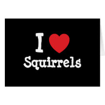 J'aime la coutume de coeur d'écureuils personnalis cartes