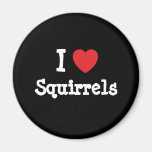 J'aime la coutume de coeur d'écureuils personnalis magnets