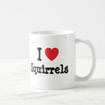 J'aime la coutume de coeur d'écureuils personnalis tasse