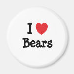 J'aime la coutume de coeur d'ours personnalisée aimant pour réfrigérateur
