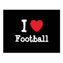 J'aime la coutume de coeur du football personnalis cartes postales