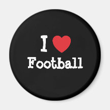 J'aime la coutume de coeur du football personnalis aimant pour réfrigérateur