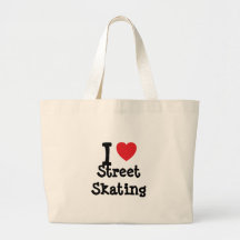 J'aime la coutume de patinage de coeur de rue pers sac en toile