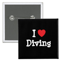 J'aime la coutume de plongée de coeur personnalisé badges avec agrafe