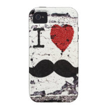J'aime la coutume rustique de moustache étui iPhone 4