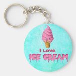J'aime la crème glacée porte-clefs