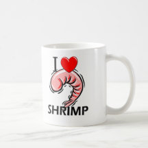 J'aime la crevette mugs à café
