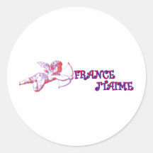J'aime la France Autocollant Rond