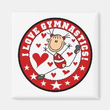J'aime la gymnastique aimant pour réfrigérateur