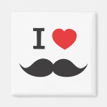 J'aime la moustache aimants pour réfrigérateur