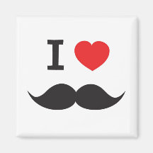 J'aime la moustache aimants pour réfrigérateur