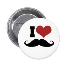 J'aime la moustache badge avec épingle