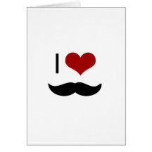J'aime la moustache carte de vœux