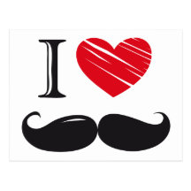 J'aime la MOUSTACHE Carte Postale