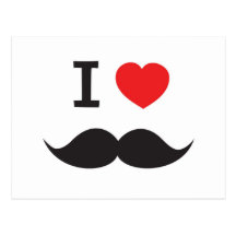 J'aime la moustache carte postale