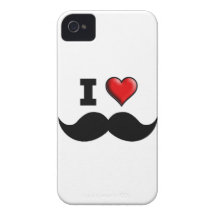 J'aime la moustache de moustache coques iPhone 4 Case-Mate