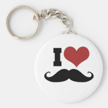 J'aime la moustache porte-clef