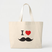J'aime la moustache sac en toile