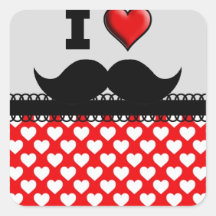 J'aime la moustache Stache de moustache Adhésif