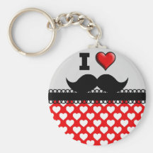 J'aime la moustache Stache de moustache Porte-clef