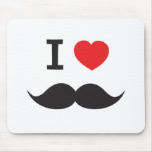 J'aime la moustache tapis de souris