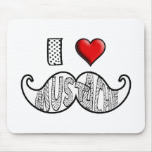 J'aime la moustache tapis de souris