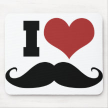 J'aime la moustache tapis de souris