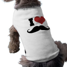 J'aime la moustache tee-shirts pour toutous