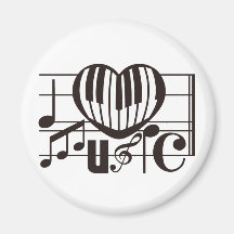 J'AIME LA MUSIQUE AIMANTS POUR RÉFRIGÉRATEUR
