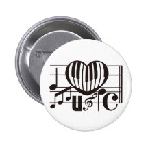 J'AIME LA MUSIQUE BADGE AVEC ÉPINGLE
