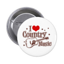 J'aime la musique country badge avec épingle