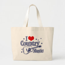 J'aime la musique country sacs en toile