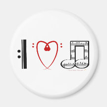 J'aime la musique (les notes de coeur d'I) Magnets Pour Réfrigérateur