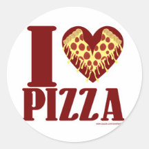 J'aime la pizza adhésifs ronds