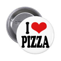 J'aime la pizza badges avec agrafe