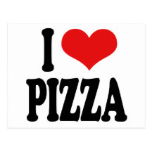 J'aime la pizza carte postale