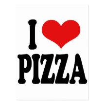 J'aime la pizza carte postale