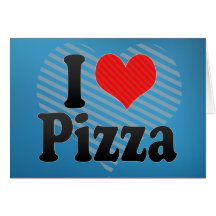 J'aime la pizza cartes de vœux