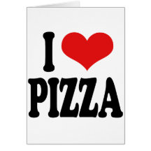 J'aime la pizza cartes de vœux