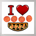 J'aime la pizza de pepperoni affiches