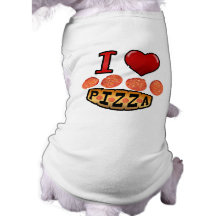 J'aime la pizza de pepperoni tee-shirts pour toutous