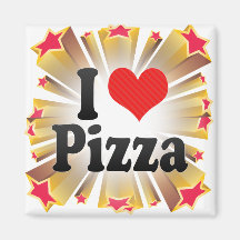 J'aime la pizza magnets pour réfrigérateur