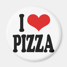 J'aime la pizza magnets pour réfrigérateur