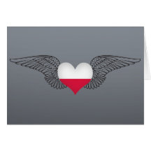 J'aime la Pologne - ailes Carte De Vœux