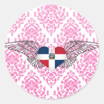 J'aime la République Dominicaine - ailes Autocollants