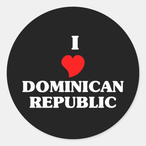 J'aime la République Dominicaine Autocollant Rond