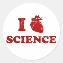 j'aime la science/anatomie de coeur de la science/ autocollant rond