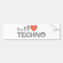 J'aime la techno autocollant pour voiture