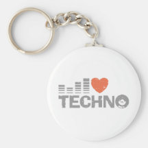 J'aime la techno porte-clef